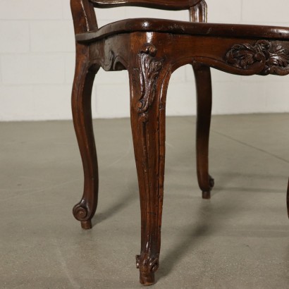 Pair of Walnut Chairs Italy Mid 18th Century