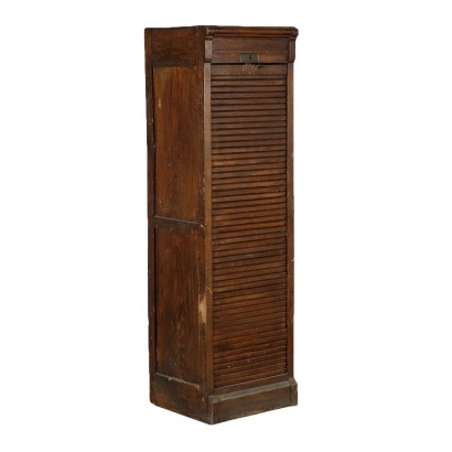 Oak Cabinet with Sliding Shutter Italy First Half 20th Century