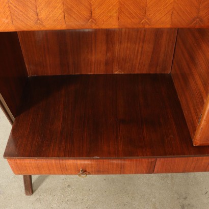 Cupboard Rosewood Veneer Glass Vintage Italy 1950s-1960s