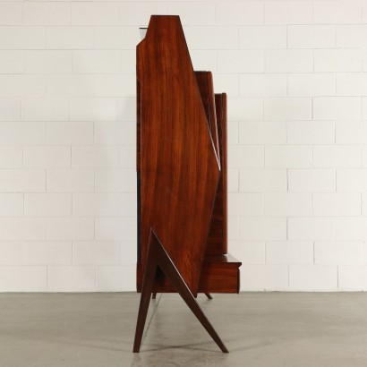 Cupboard Rosewood Veneer Glass Vintage Italy 1950s-1960s