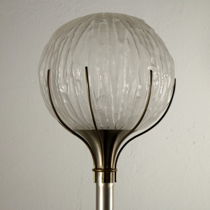 Floor Lamp Metal Brass Glass Vintage Italy 1960s-1970s