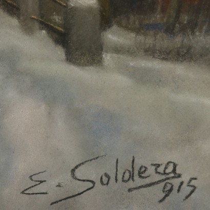 Paysage de Erminio Soldera Pastels sur Papier 1915