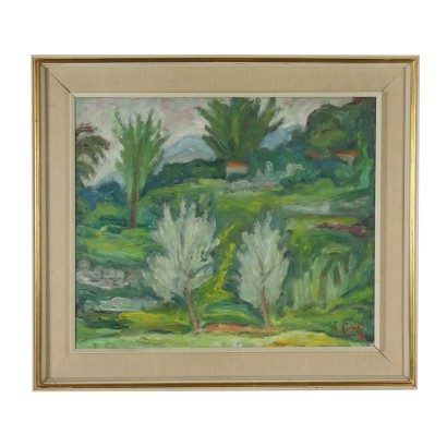 Paysage de Aldo Conti Huile sur Toile XXeme siècle