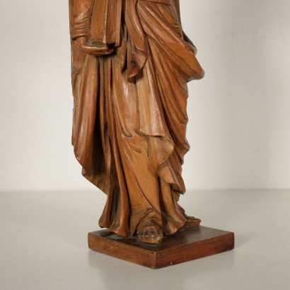 Carved Swiss Pine Sculpture Depicting a Saint Italy 18th Century