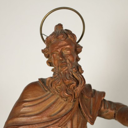 Carved Swiss Pine Sculpture Depicting a Saint Italy 18th Century