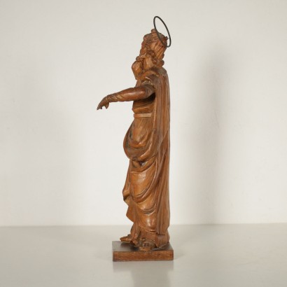 Carved Swiss Pine Sculpture Depicting a Saint Italy 18th Century