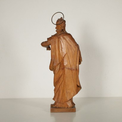 Carved Swiss Pine Sculpture Depicting a Saint Italy 18th Century