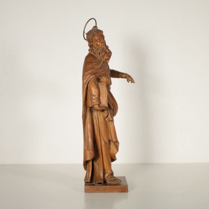 Carved Swiss Pine Sculpture Depicting a Saint Italy 18th Century