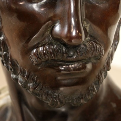 Marble Bust with Bronze Head Italy 20th Century