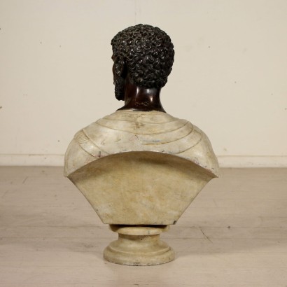 Marble Bust with Bronze Head Italy 20th Century