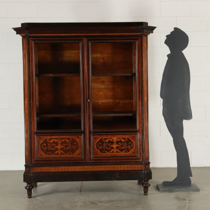 Elegant Armoire- Bibliothèque Bois de Rose Acajou Italie '800