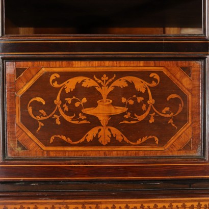 Elegant Armoire- Bibliothèque Bois de Rose Acajou Italie '800