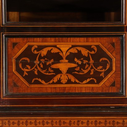 Wardrobe Bookcase Antique Panels Italy Second Half of 1800s