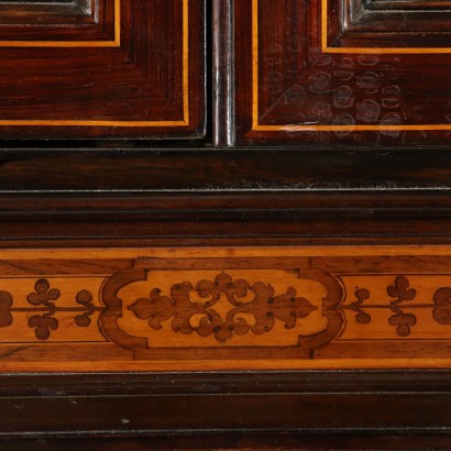 Wardrobe Bookcase Antique Panels Italy Second Half of 1800s