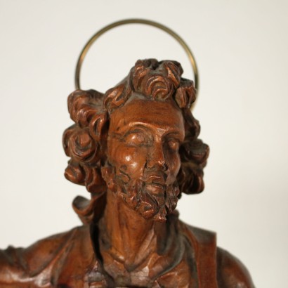 Carved Swiss Pine Sculpture Depicting a Saint Italy 18h Century