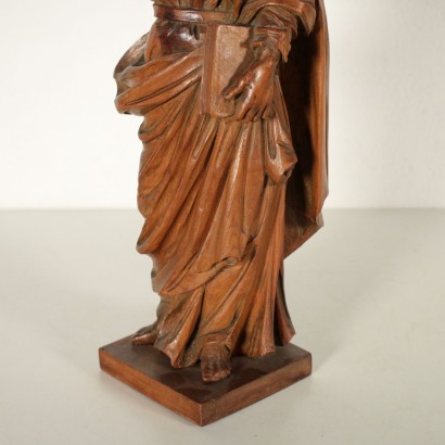 Carved Swiss Pine Sculpture Depicting a Saint Italy 18h Century