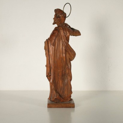 Carved Swiss Pine Sculpture Depicting a Saint Italy 18h Century
