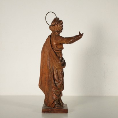 Carved Swiss Pine Sculpture Depicting a Saint Italy 18h Century