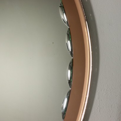 Wall Mirror Mirrored Glass Pink Glass Vintage Italy 1960s