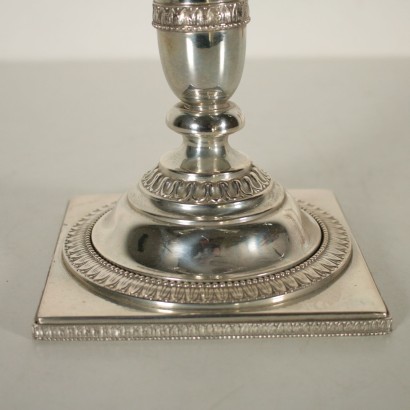 Silver Candlestick Manufactured in Italy Mid 1900s