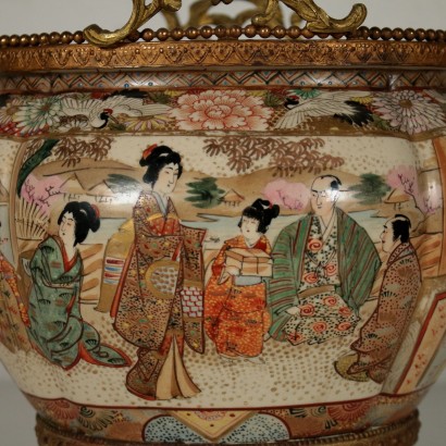 Satsuma Centerpiece Bronze Ceramic Japan First Half of 1900s