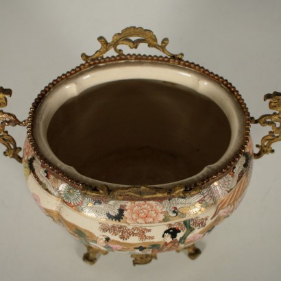 Satsuma Centerpiece Bronze Ceramic Japan First Half of 1900s