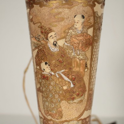 Satsuma Vase Table Lamp Porcelain Japan Meiji Period Late 1800s