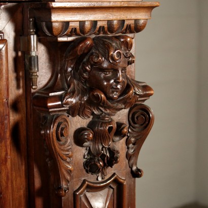 Large Walnut Carved Cupboard Italy First Half 20th Century