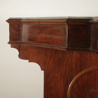 Console Table with Carved Caryatid Walnut Italy Second Half of 1800s