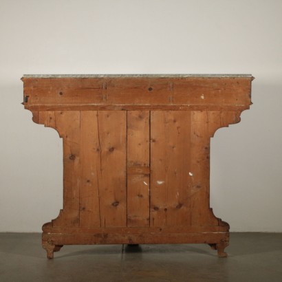 Console Table with Carved Caryatid Walnut Italy Second Half of 1800s