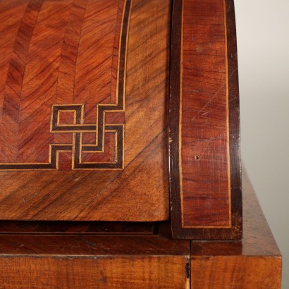 Brazilian Rosewood and Walnut Drop-Leaf Desk Italy Early 20th Century