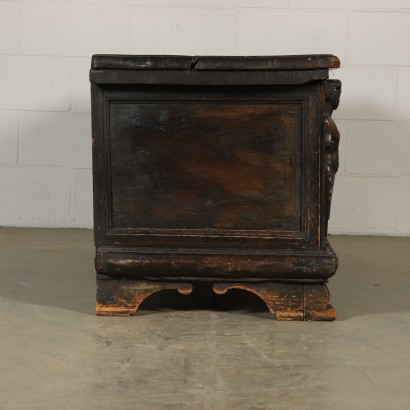 Carved Walnut Storage Bench Italy 18th Century