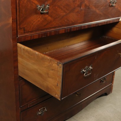 Commode Acajou Cuir estampé Angleterre XXeme siècle