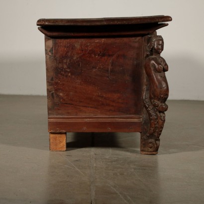 Carved Walnut Storage Bench Italy 18th Century