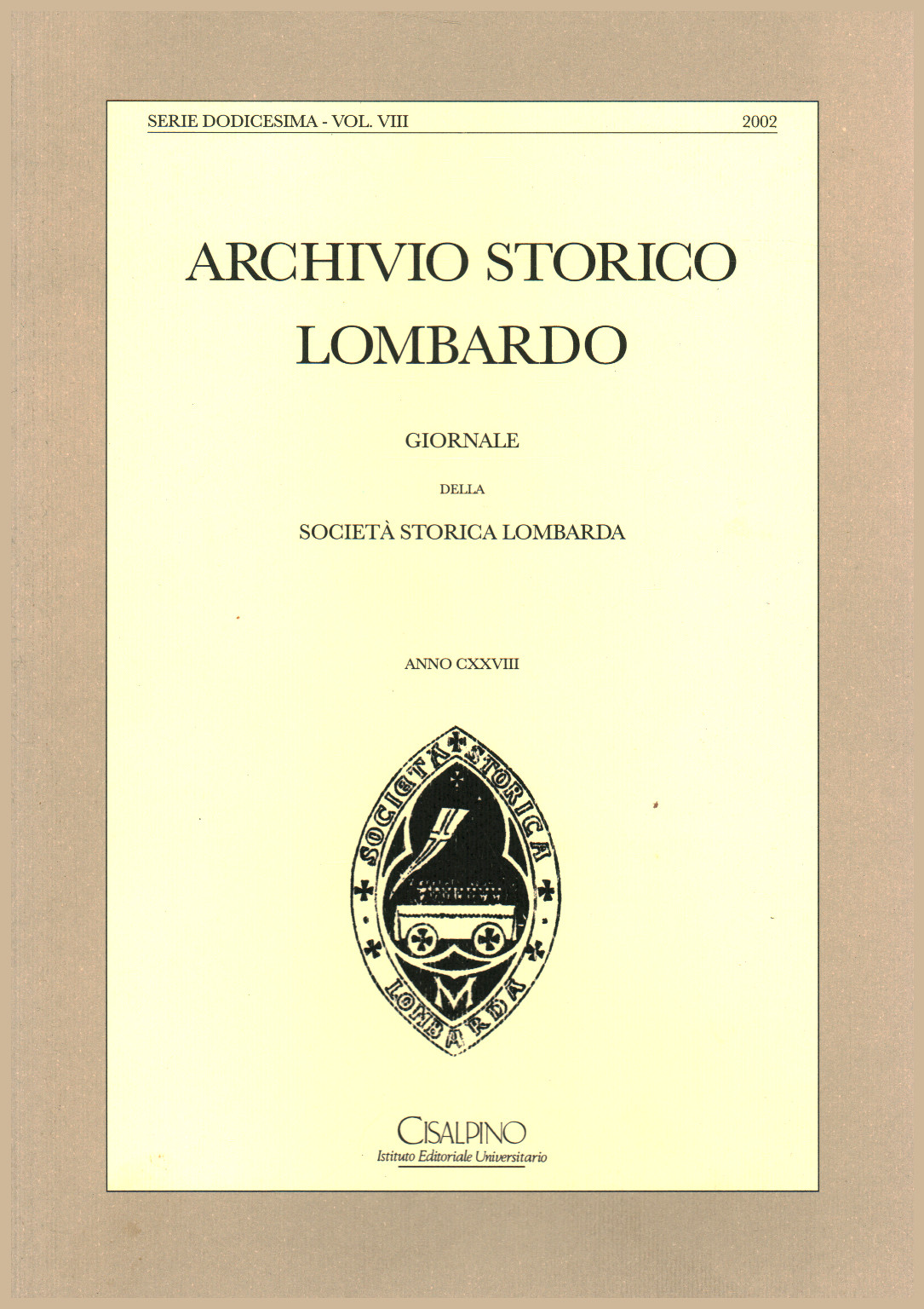 Archivio storico lombardo 2002, s.a.