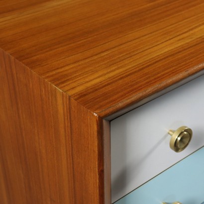 Chest of Drawers Mahogany Veneer Formica Brass Vintage Italy 1950s