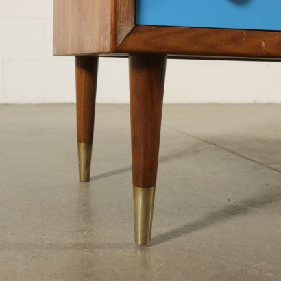 Chest of Drawers Mahogany Veneer Formica Brass Vintage Italy 1950s