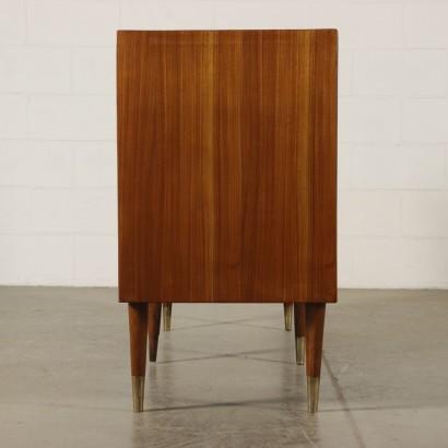 Chest of Drawers Mahogany Veneer Formica Brass Vintage Italy 1950s