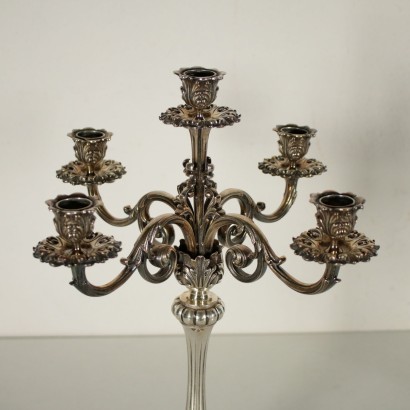 Pair of Silver Candlesticks Milan Italy Mid 1900s