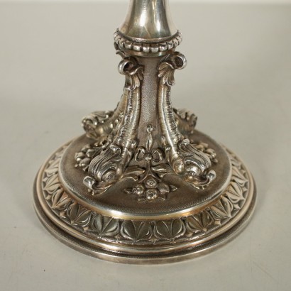 Pair of Silver Candlesticks Milan Italy Mid 1900s