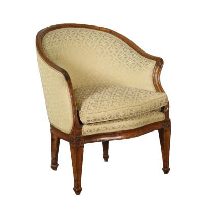 Elegant Fauteuil Noyer Fabriqué en Italie Dernier quart '700