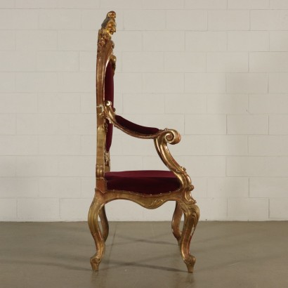 Grande Chaise mouluré Bois doré Italie XIXeme siècle