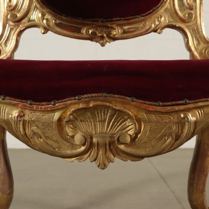 Grande Chaise mouluré Bois doré Italie XIXeme siècle