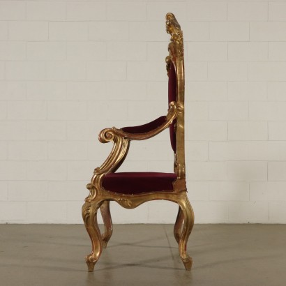 Grande Chaise mouluré Bois doré Italie XIXeme siècle