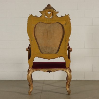 Grande Chaise mouluré Bois doré Italie XIXeme siècle