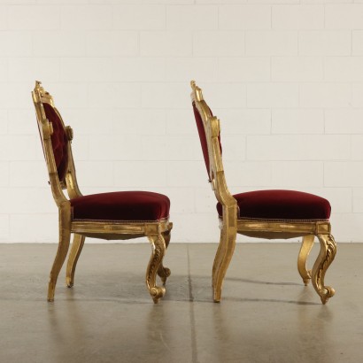Paar Stühle mit Goldenen