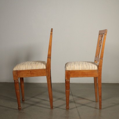 Pair of Neoclassical Cherry Chairs Italy Late 18th Century