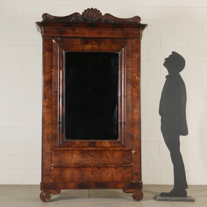 Armoire Réstauration Ronce de Noyer Miroir Italie Deuxième quart '800