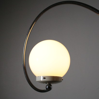 White Glass Floor Lamp Vintage Italy 1960s