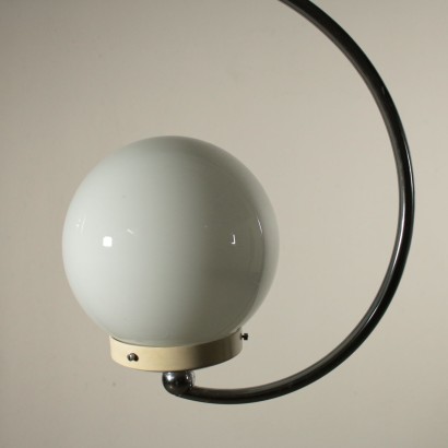 White Glass Floor Lamp Vintage Italy 1960s